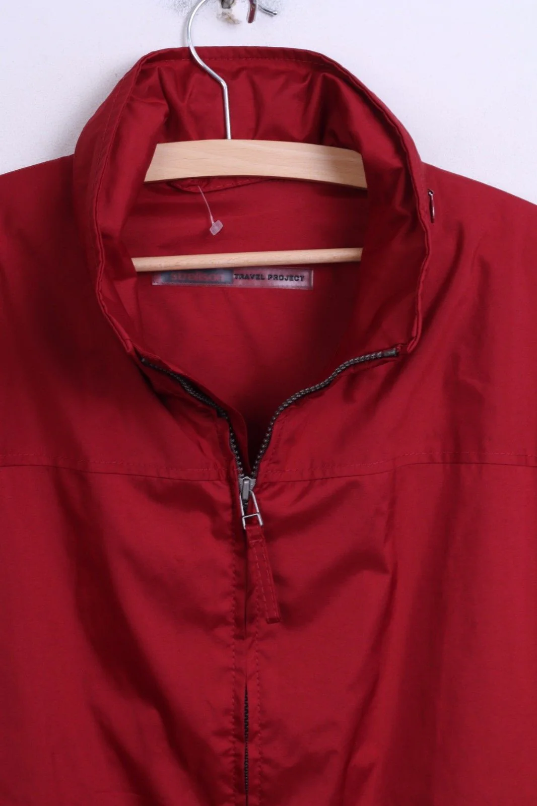 Strellson Women 46 M Jacket Dark Red Hidden Hood Harrington Casual - Image 3