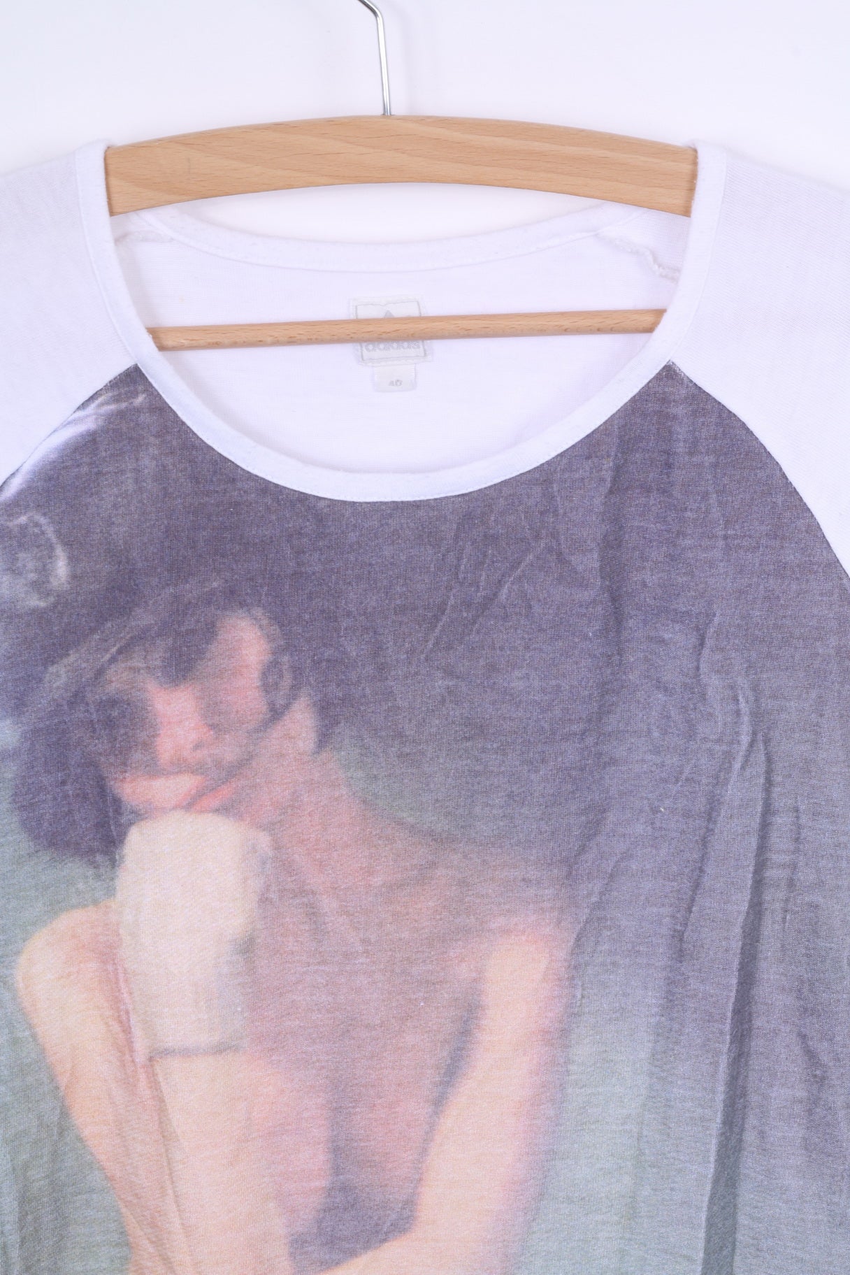Adidas Womens 40 XS Shirt White Cotton Crew Neck Graphic Football - Image 2