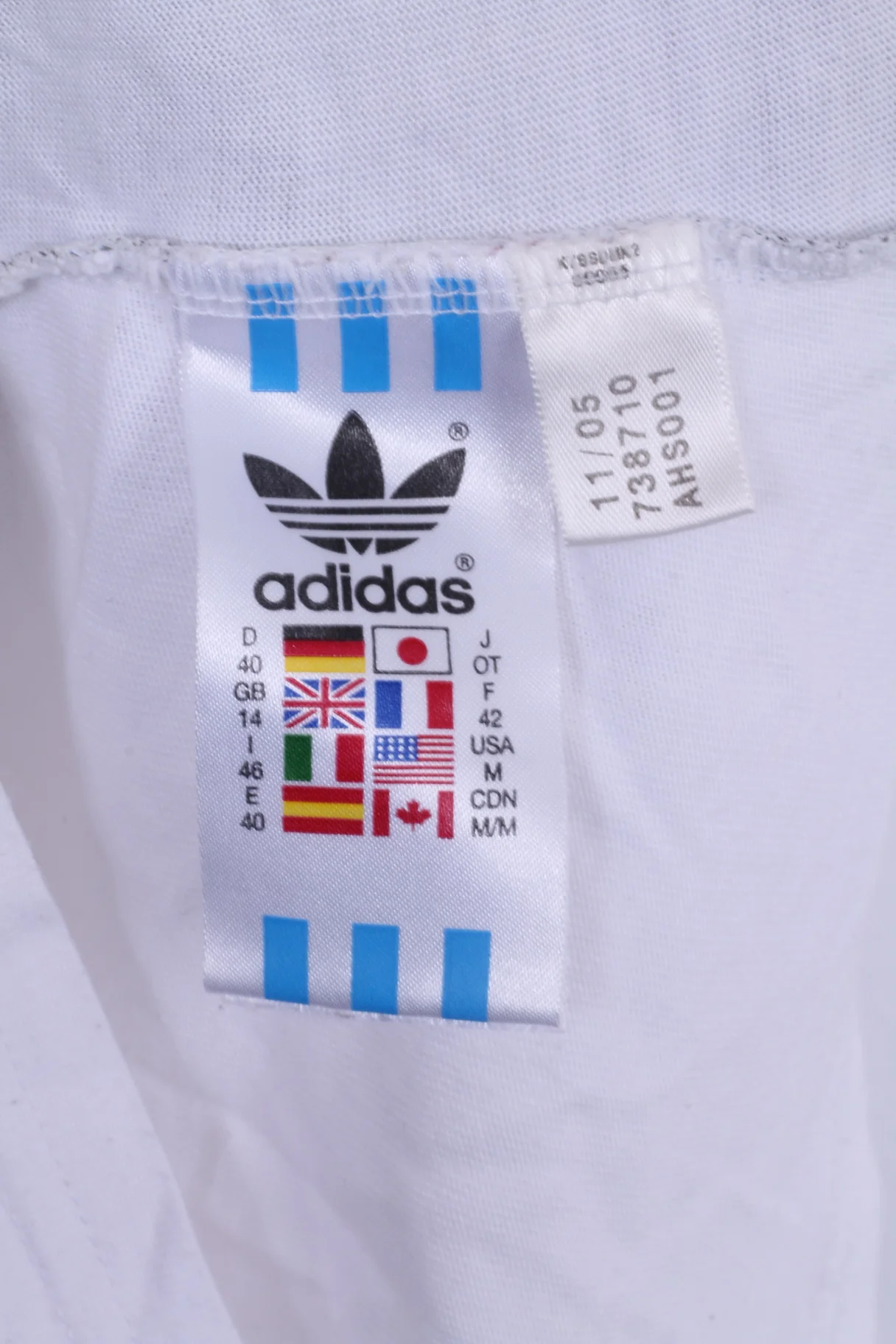 Adidas Womens 40 XS Shirt White Cotton Crew Neck Graphic Football - Image 5