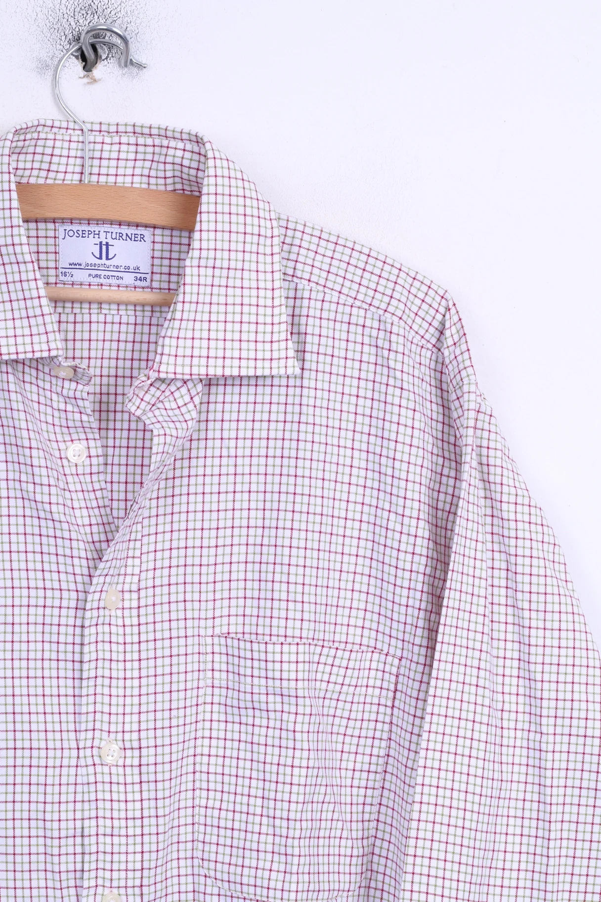Joseph Turner Mens 34R Casual Shirt Button Down Collar 16,5 Check Cotton - Image 3