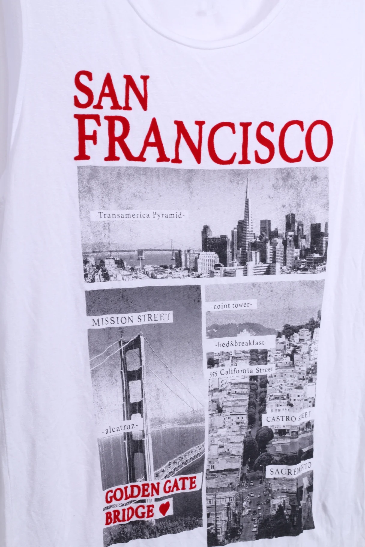 PIMKIE Womens S Sleeveless Top White San Francisco Graphic - Image 2