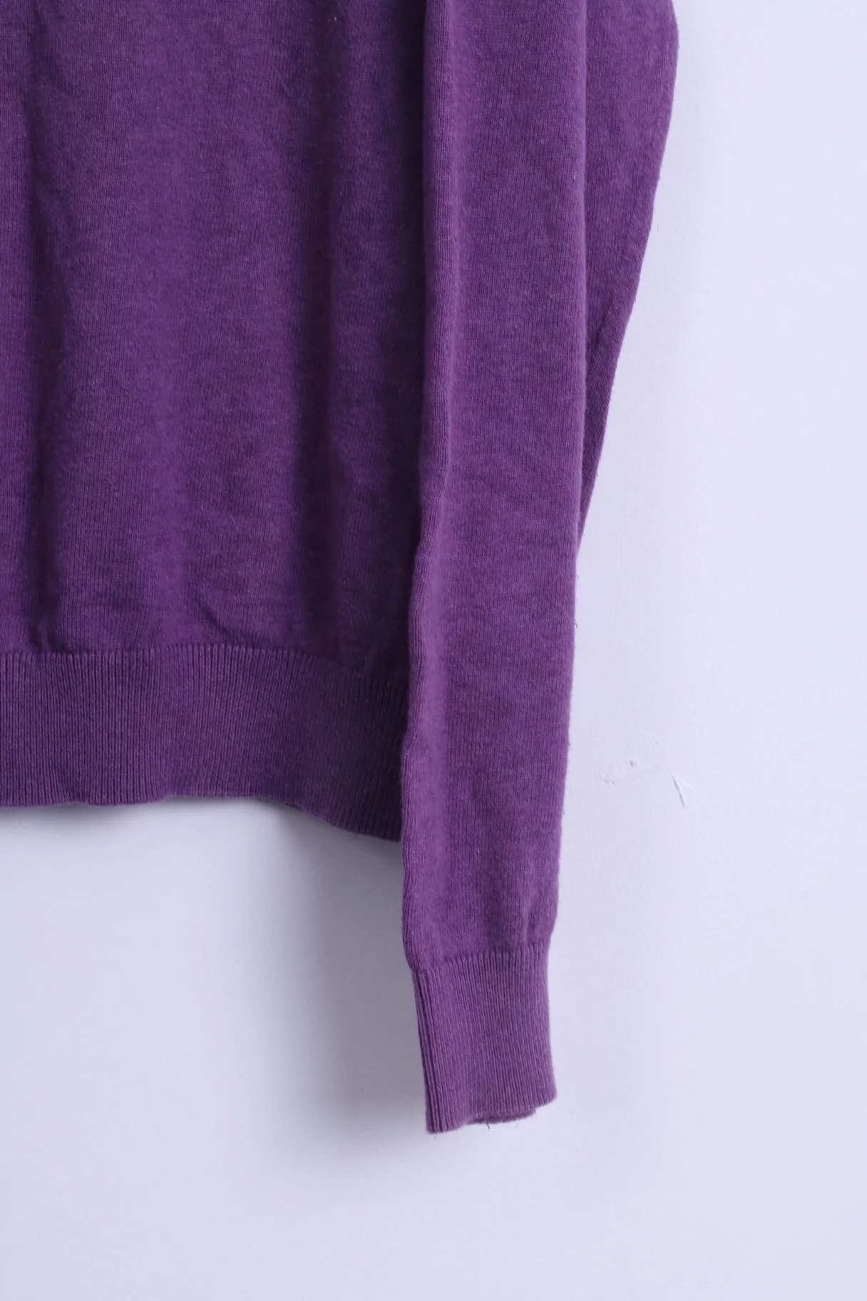 James Pringle Mens L Jumper Purple Crew Neck Cotton Plain Stretch Sweater - Image 3