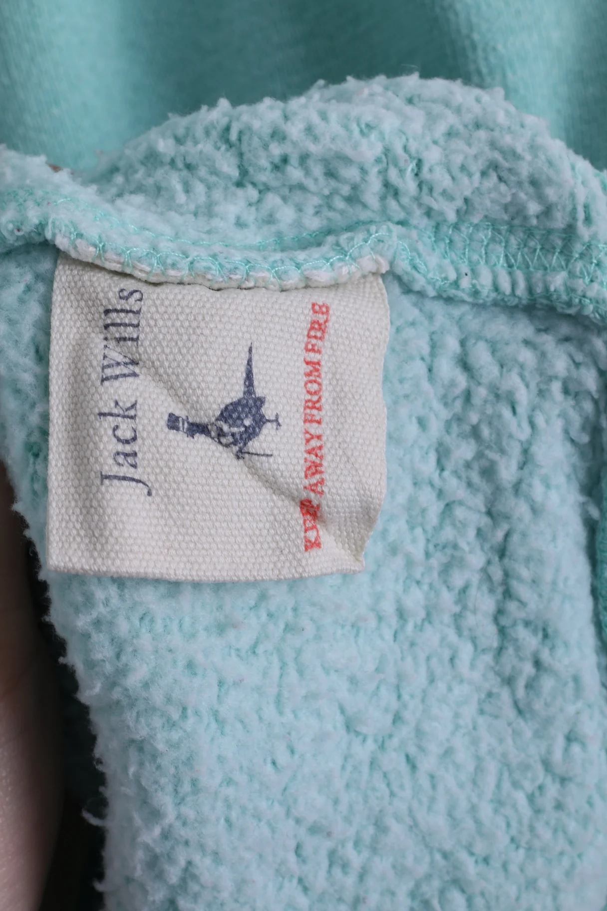 Jack Wills Womens 10 M Sweatshirt Mint Cotton Hooded Zippered Hoodie - Image 5