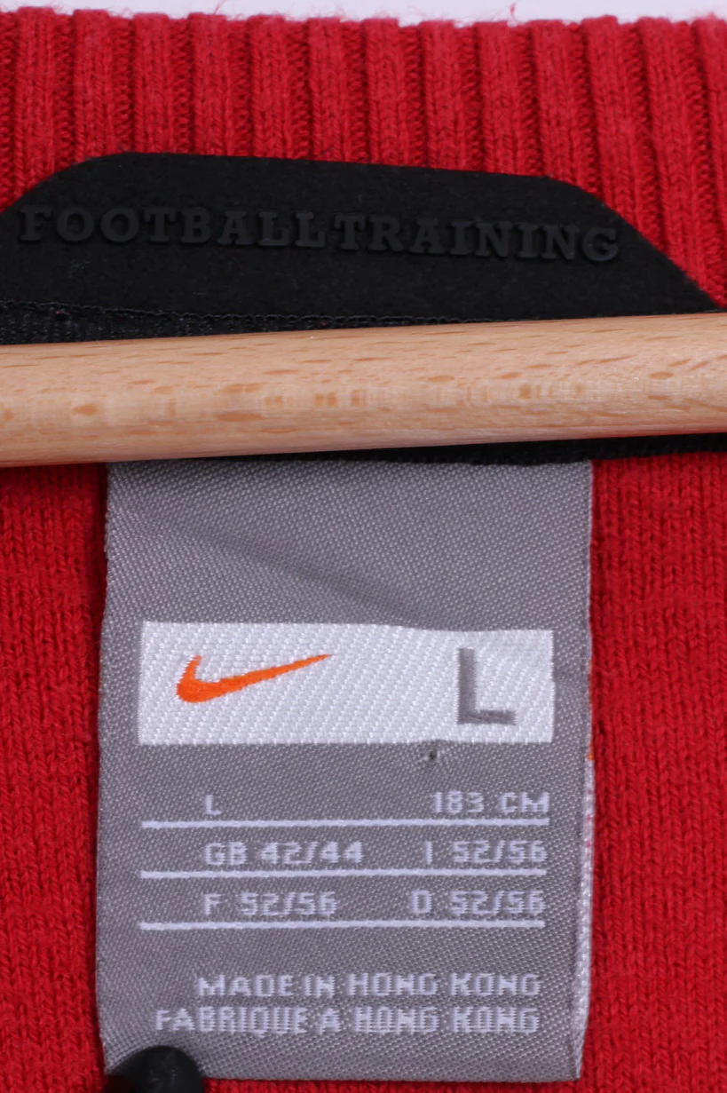 Nike Mens L Jumper Red Manchester United Football Club Sweater V Neck - Image 4