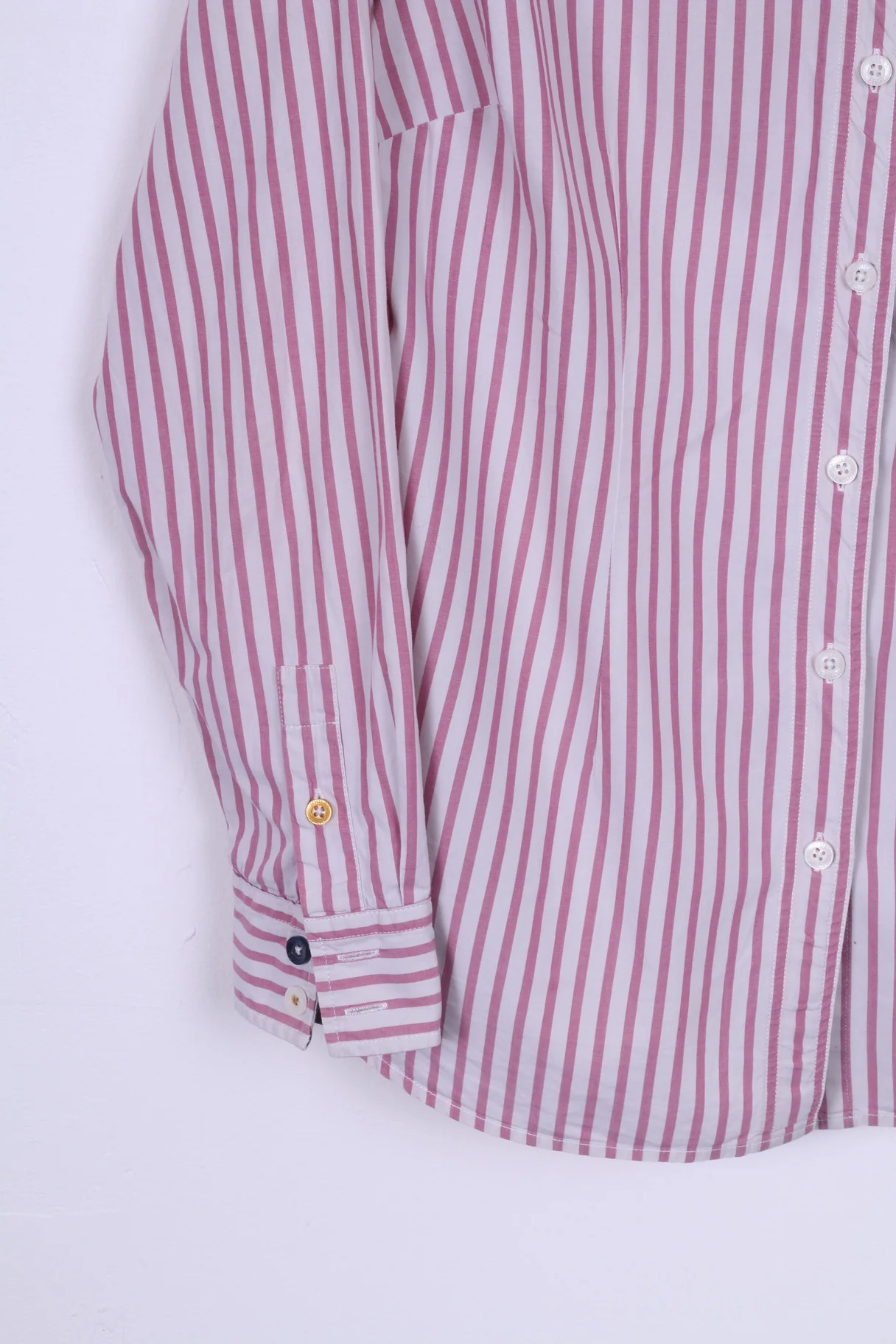 Joules Superduper Womens 6 S Casual Shirt Pink Striped Cotton Long Sleeve - Image 3