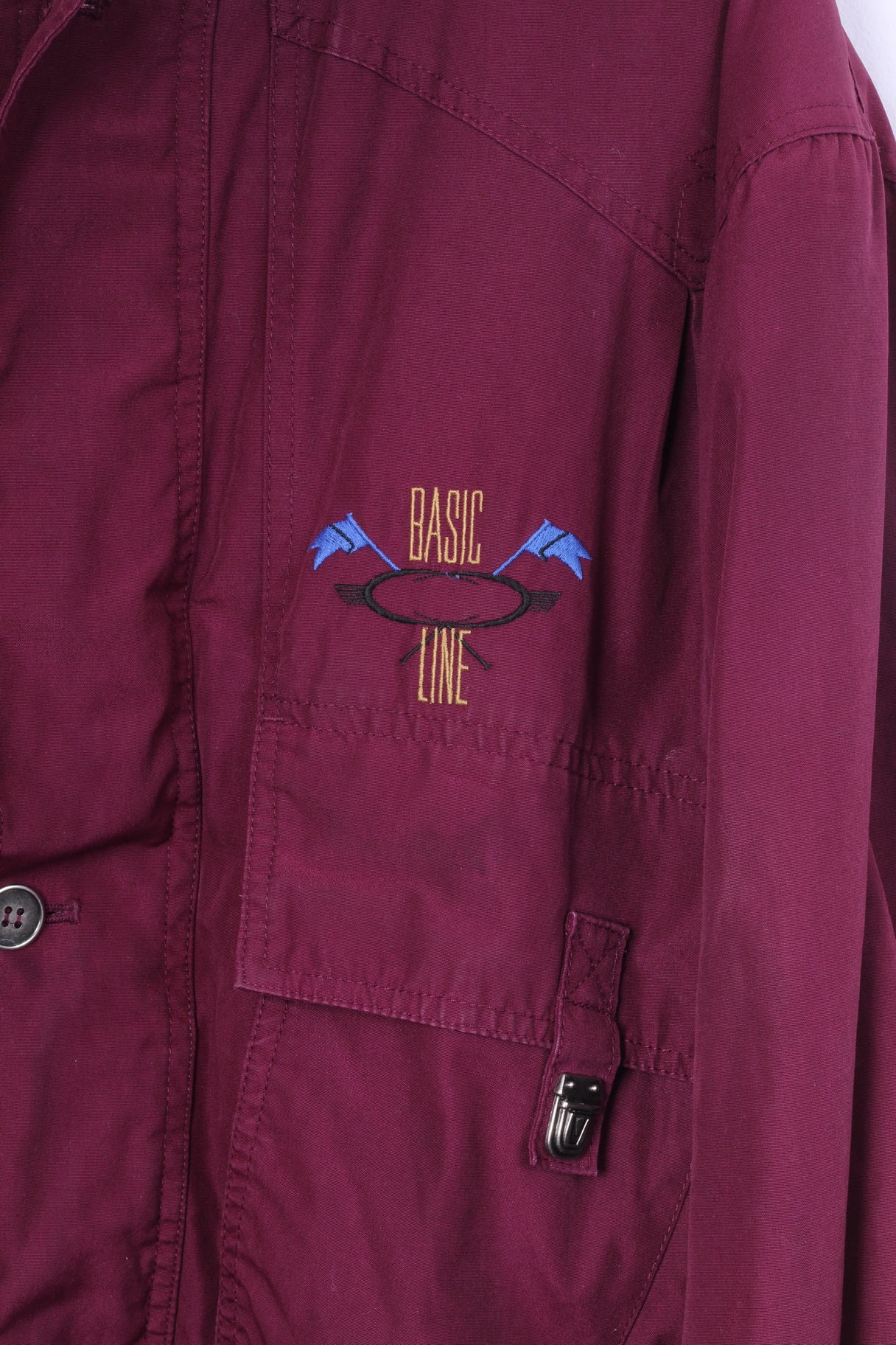 IPC Basic Line Mens 54 L Jacket Cotton Plum Zip Up Retro Horse Polo Bomber Top - Image 3