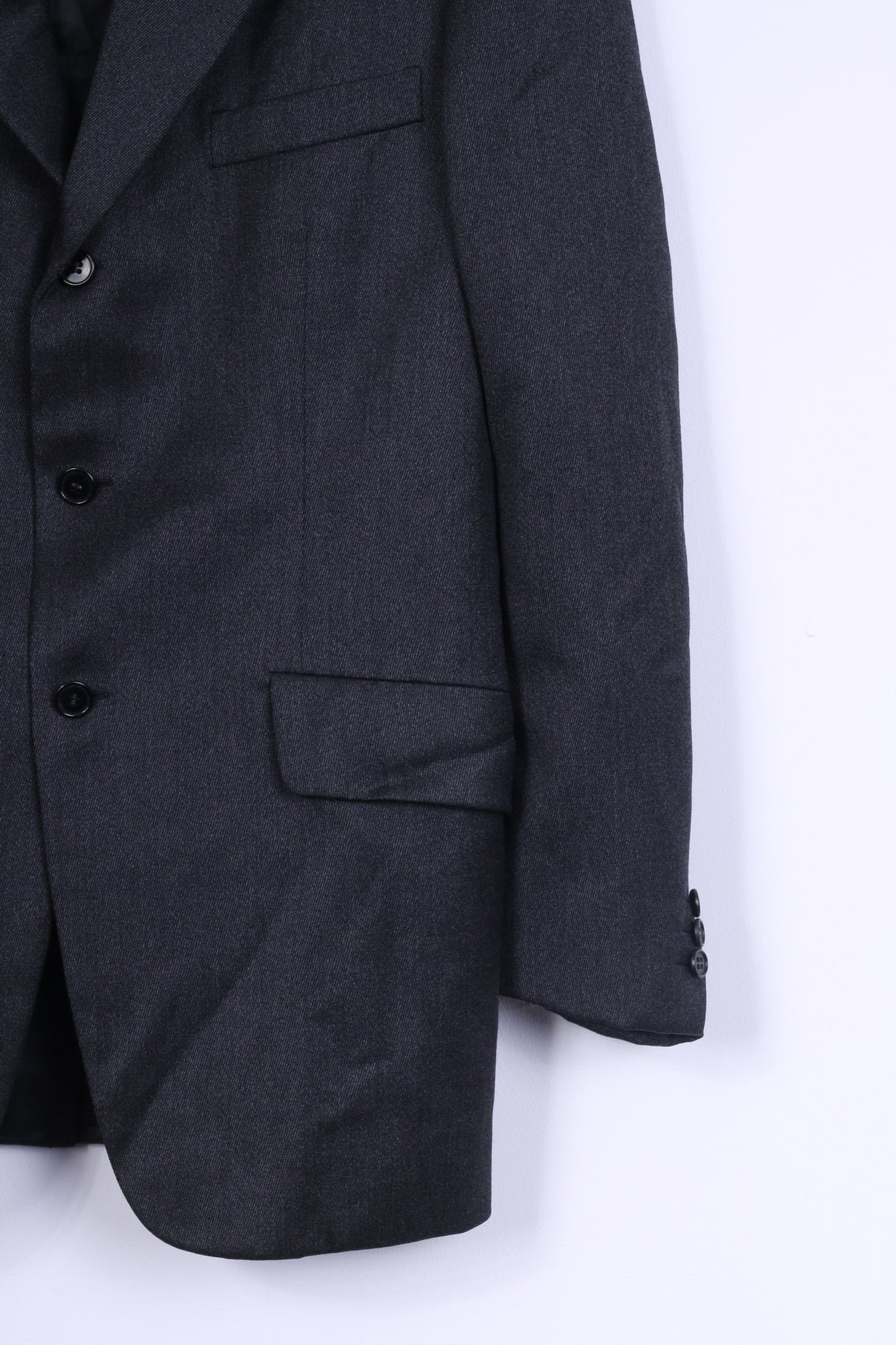 Chester Barrie For Rackhams Mens M Blazer Charcoal Single Breasted Jacket - Image 3