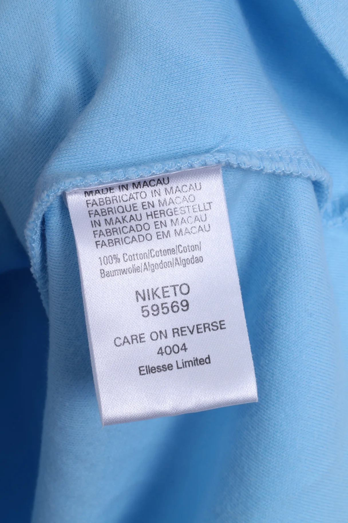 Ellesse Womens 14 M Shirt Blue Cotton Stretch Graphic Logo - Image 4