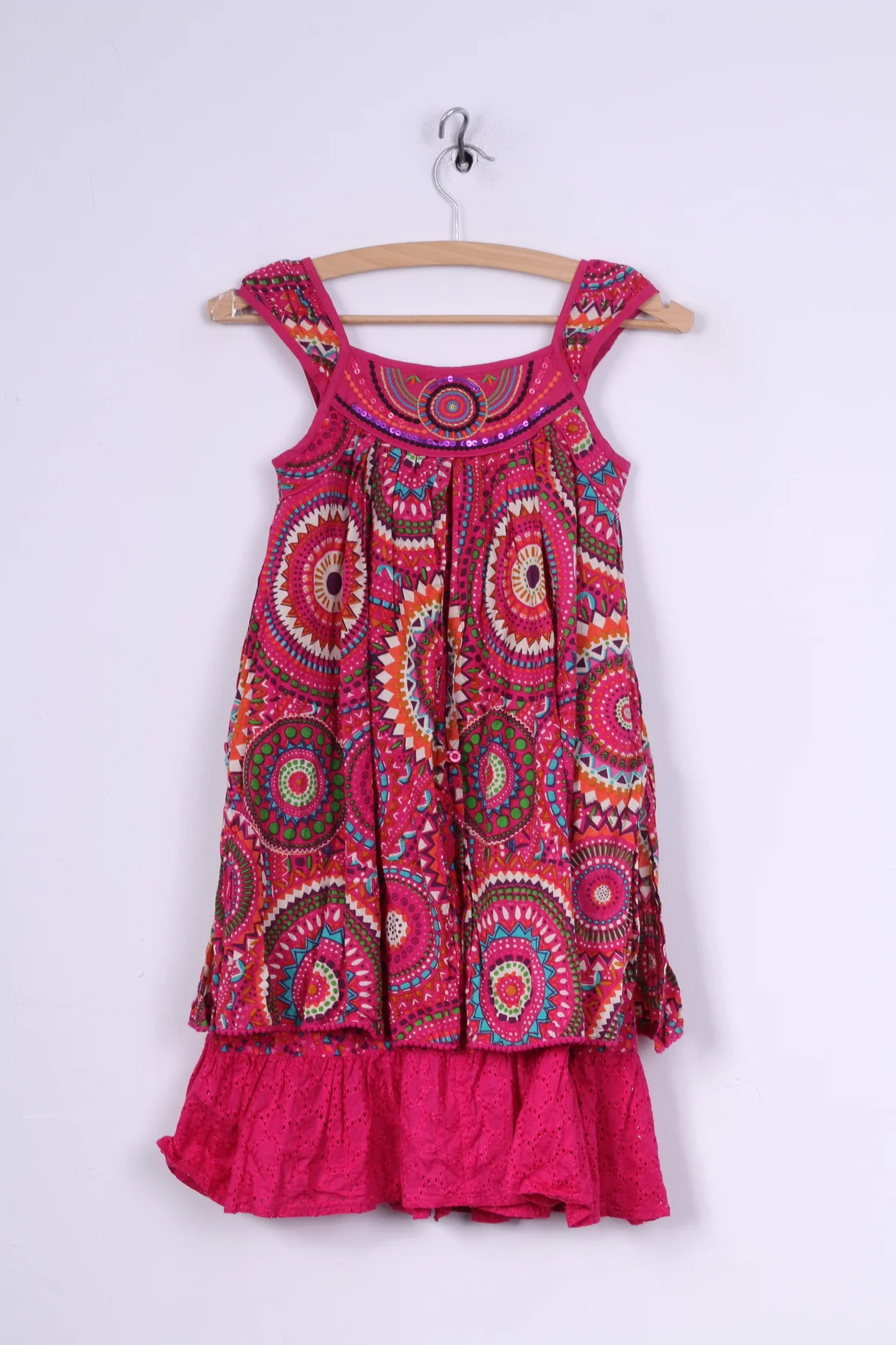 Historie De Fleur by tom & Jo Girls 8 Age Dress Pink Cotton Multi Printed - Image 4