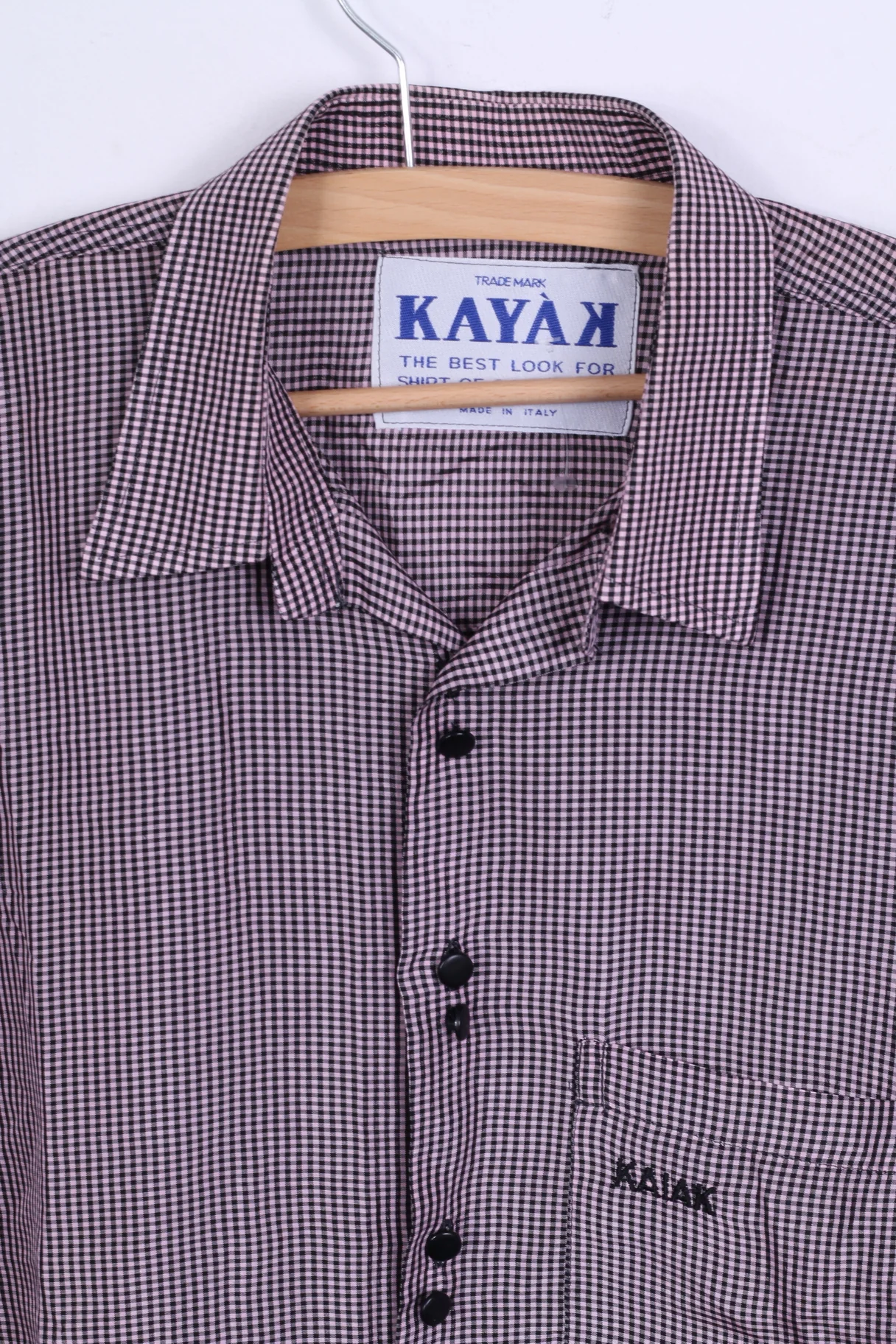 KAYAK Mens M Casual Shirt Purple Checkered Long Sleeve Modern - Image 2
