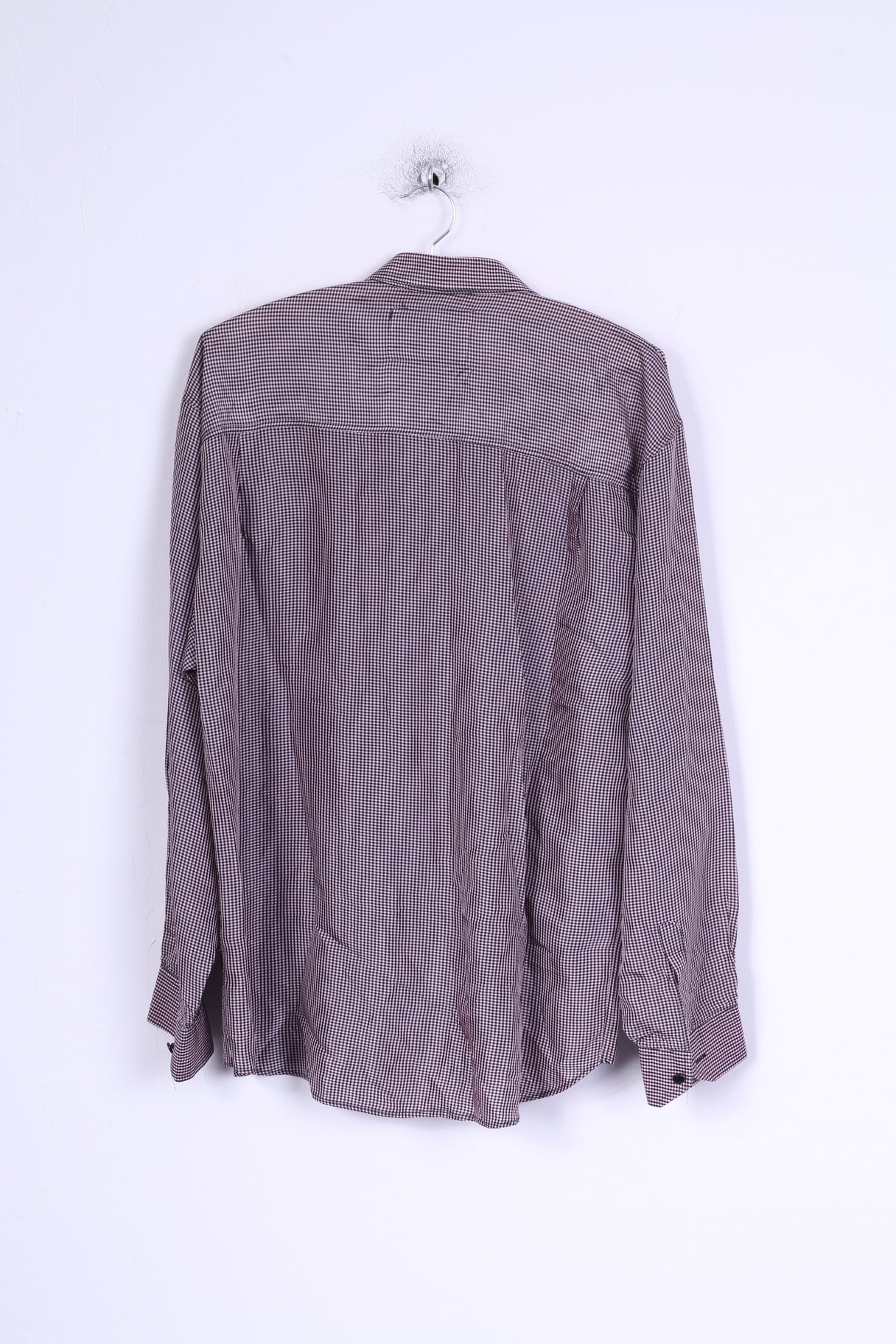 KAYAK Mens M Casual Shirt Purple Checkered Long Sleeve Modern - Image 6