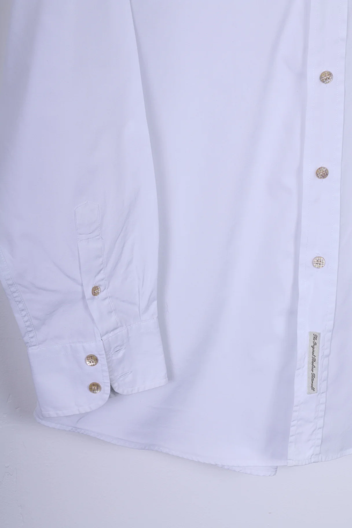 Barbour Mens 41/42 L Casual Shirt White Two Fold Cotton Long Sleeve - Image 3