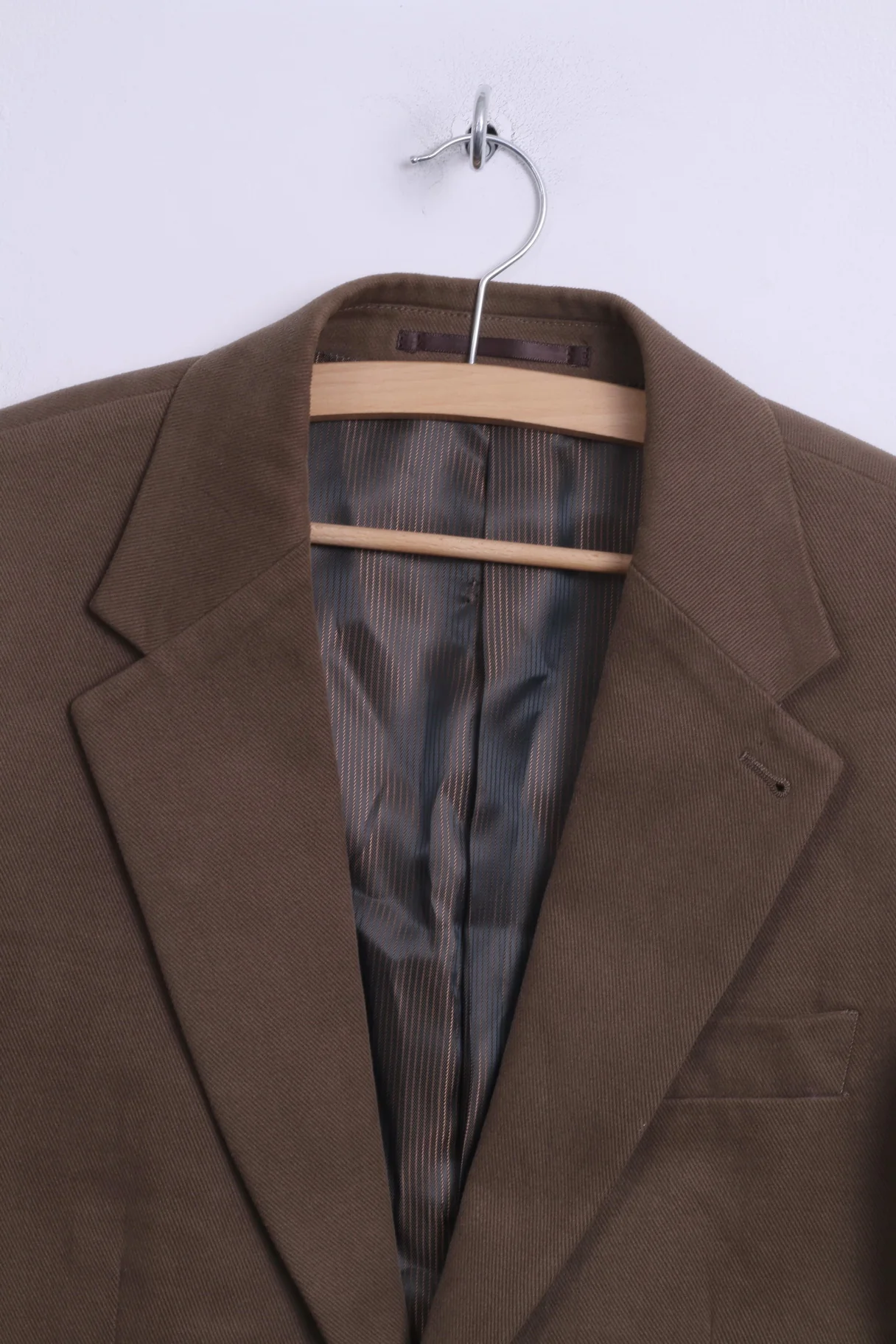 Fellini Menswear Mens 36 S Blazer Brown Cotton Single Breasted Jacket - Image 2