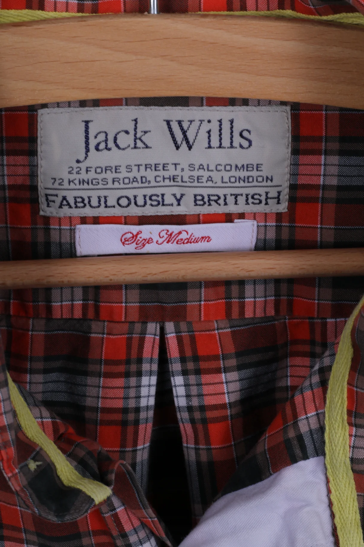 Jack Wills Mens M Casual Shirt Cotton Multi Color Cuffs Checkered British Long Sleeve - Image 4