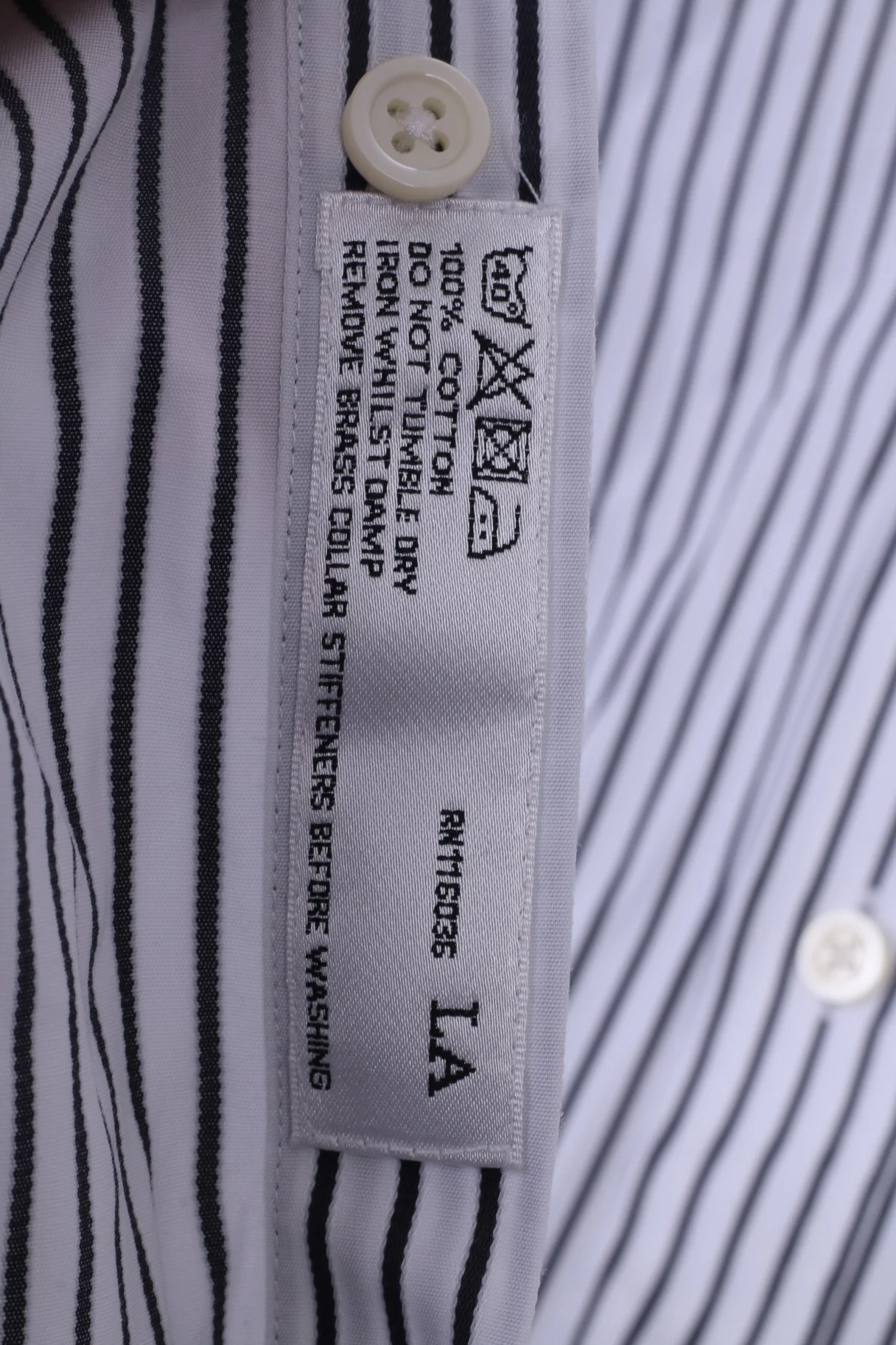 Charles Tyrwhitt Mens 41 16 M Casual Shirt White Cotton Striped Long Sleeve - Image 5