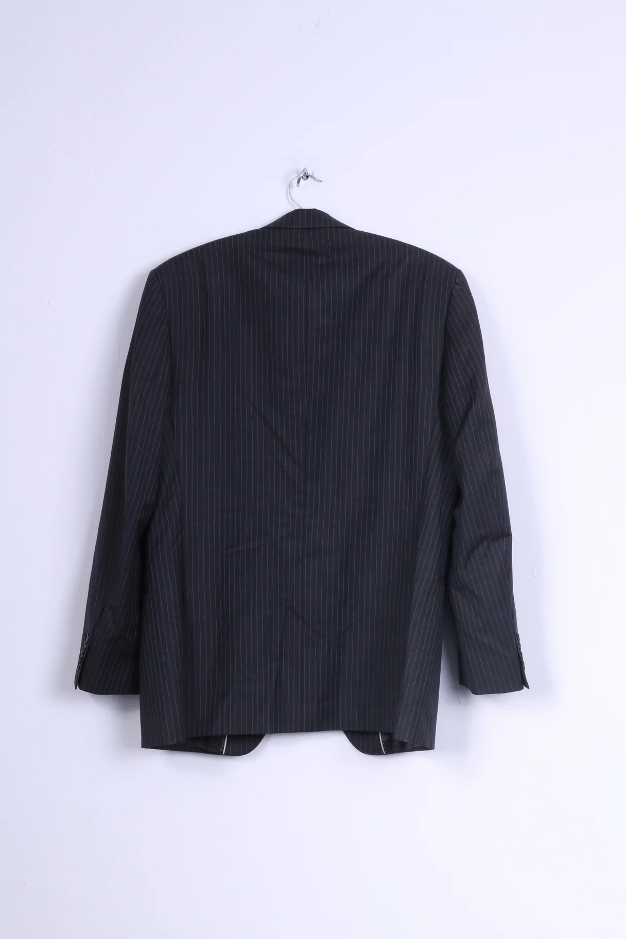 Racing Green Mens 50 M Blazer Wool Charcoal Striped Single Breasted Jacket - Image 5