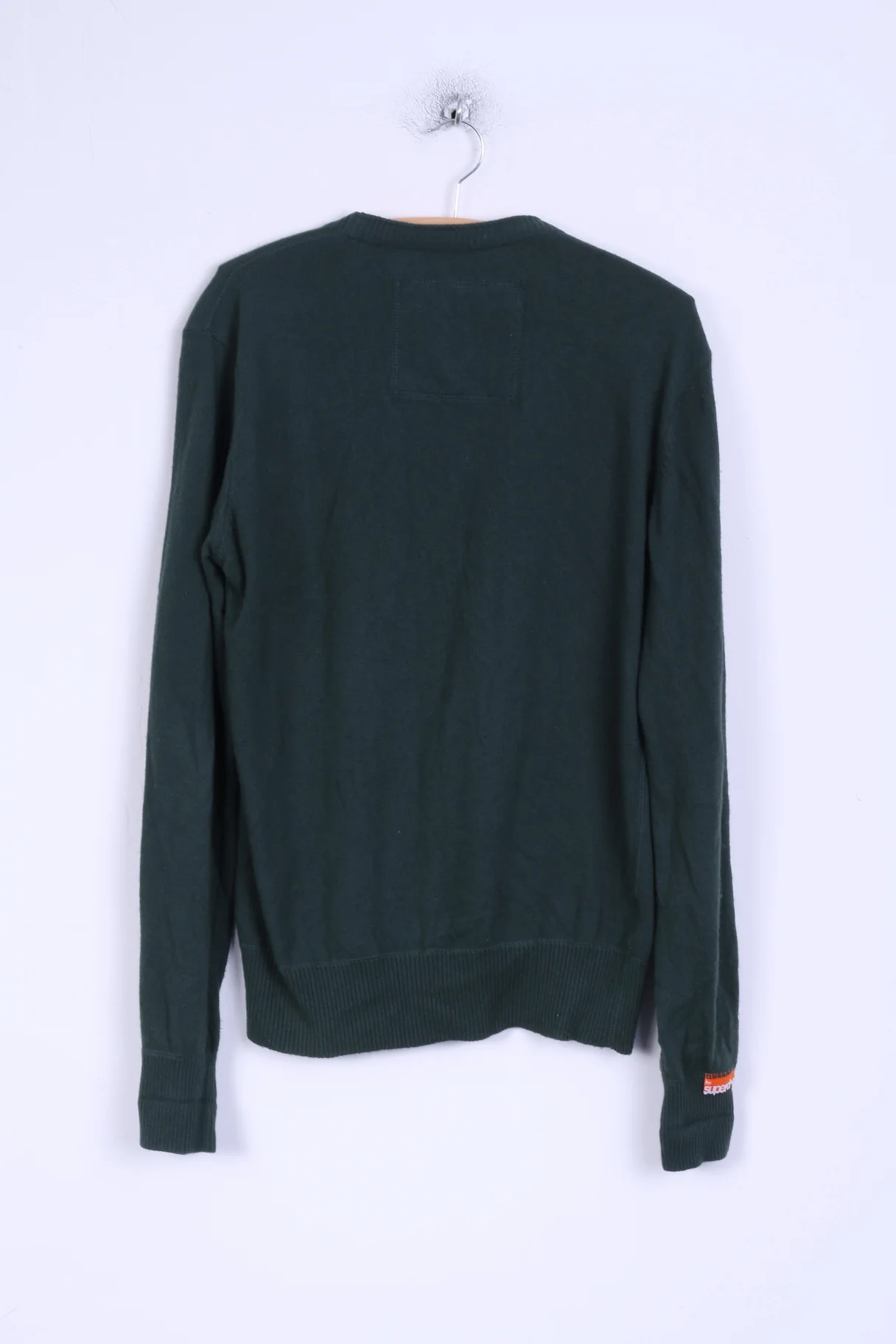 Superdry Mens M Jumper Green Cotton Japan Sweater Crew Neck - Image 7