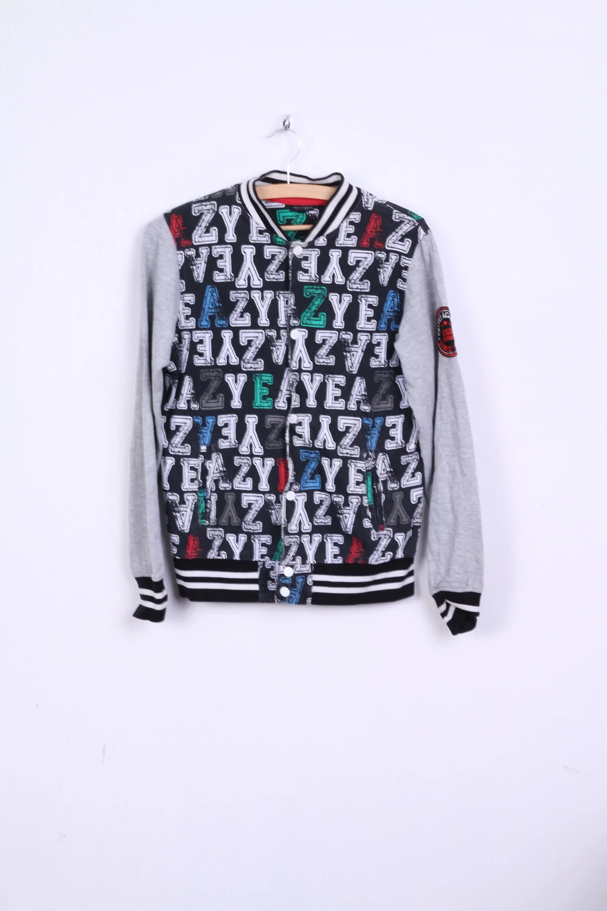 KappAhl Unisex M 170 Sweatshirt Baseball Collar Jacket Letters