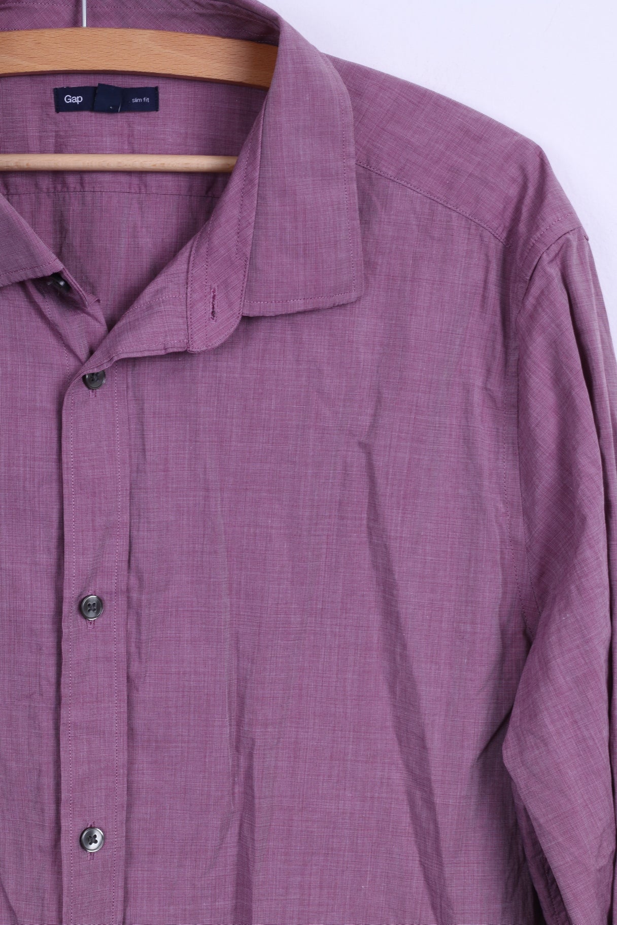 Gap Mens XL Casual Shirt Cotton Violet Slim Fit Long Sleeve - Image 3