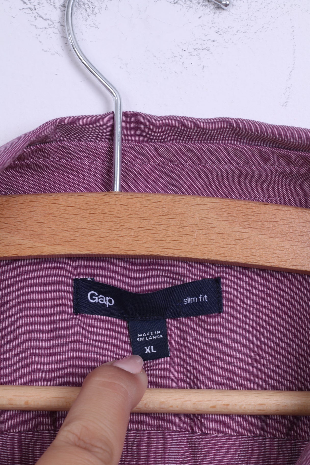 Gap Mens XL Casual Shirt Cotton Violet Slim Fit Long Sleeve - Image 4