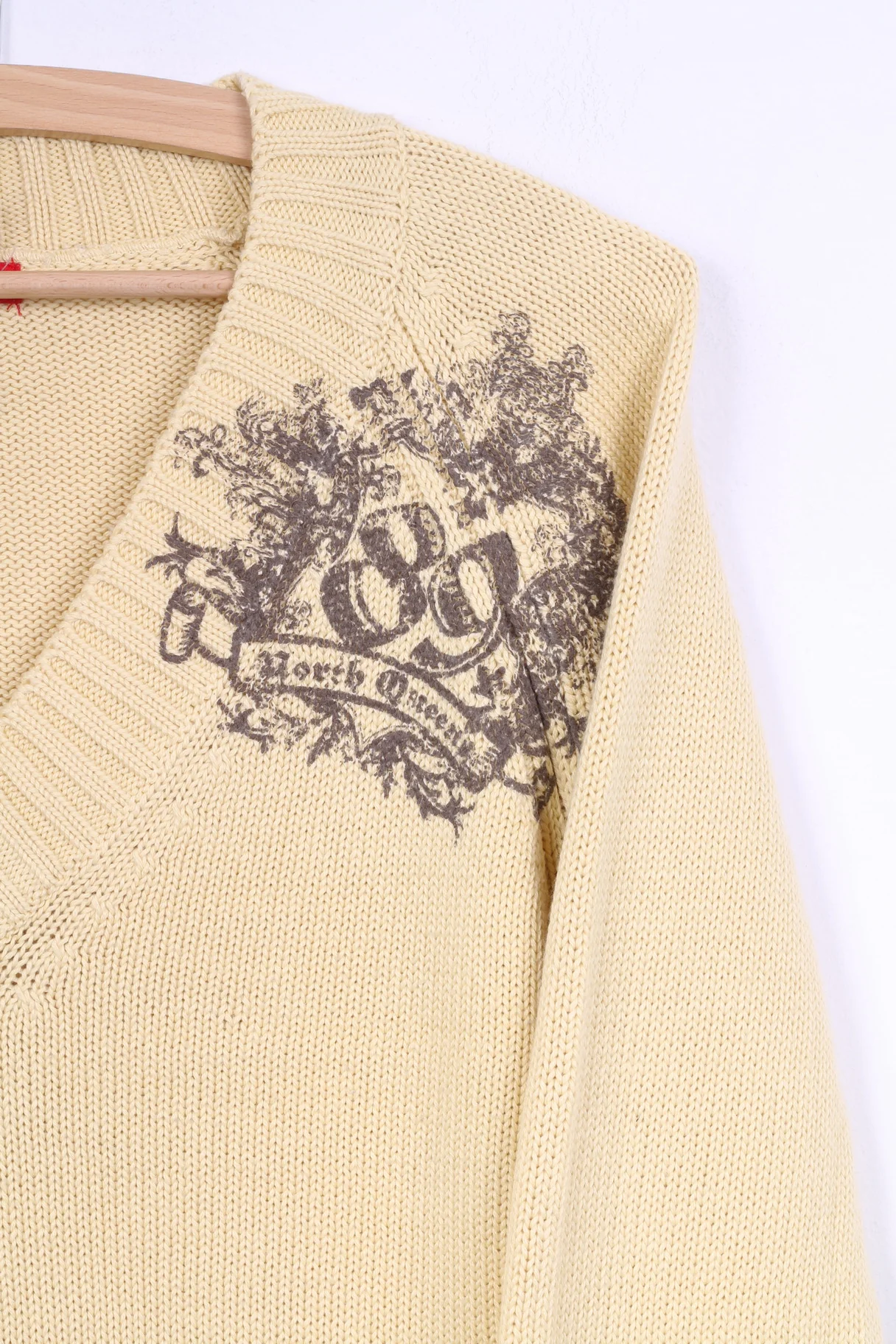Kenvelo Womens M Jumper Yellow Acrylic V Neck Simply Sweater - Image 3