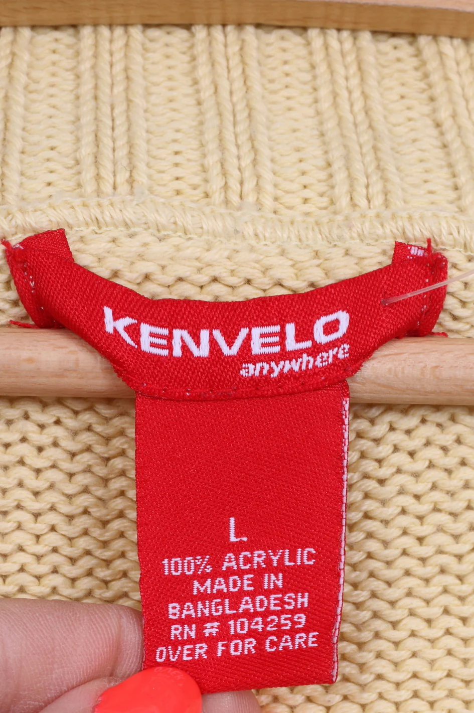 Kenvelo Womens M Jumper Yellow Acrylic V Neck Simply Sweater - Image 4