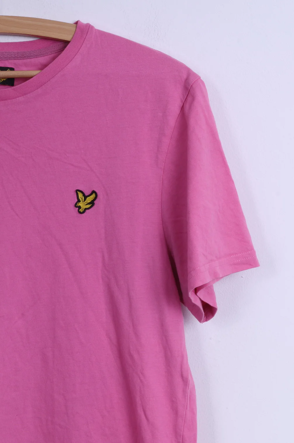 Lyle & Scott Womens L T- Shirt Pink Cotton Crew Neck Casual Plain Top - Image 3