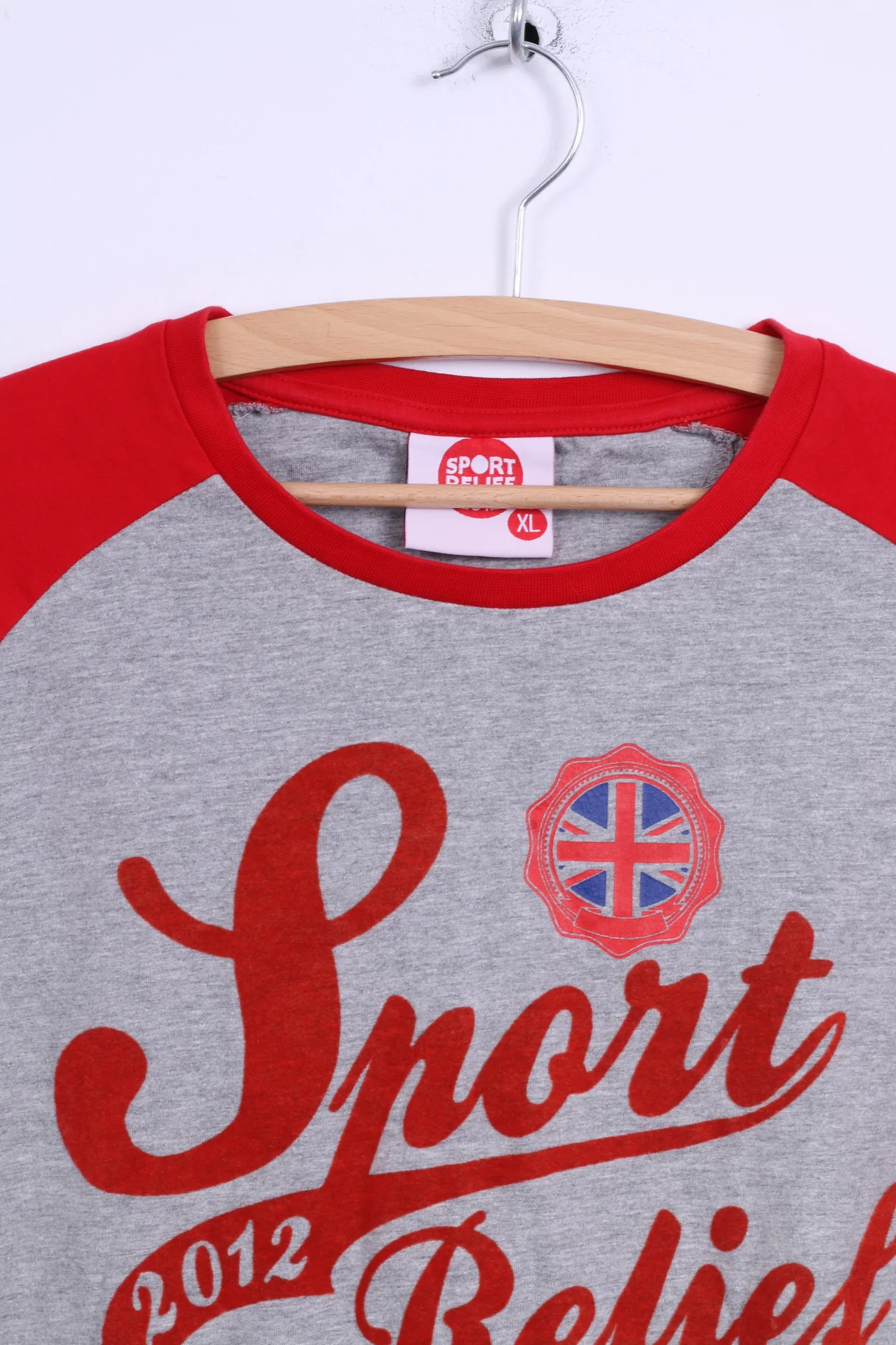 Sport Relief 2012 Mens XL T-Shirt Grey Cotton Crew Neck Graphic - Image 2