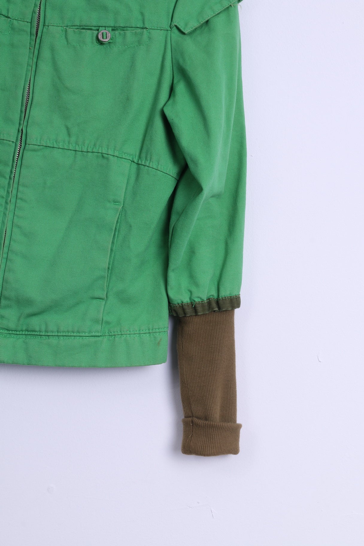Oakley Womens XS Jacket Green Cotton Zip Up Lightweight Spring Top - Image 3