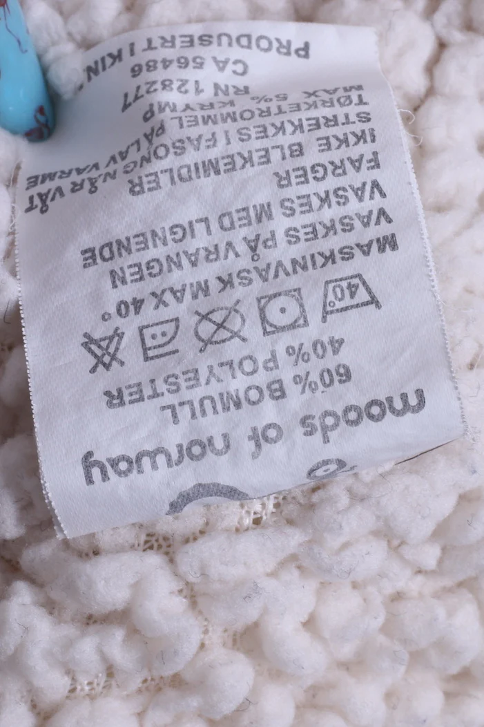 Moods Of Norway Womens L Sweatshirt Cream Hooded Zip Up Cotton Warm Blouse - Image 5
