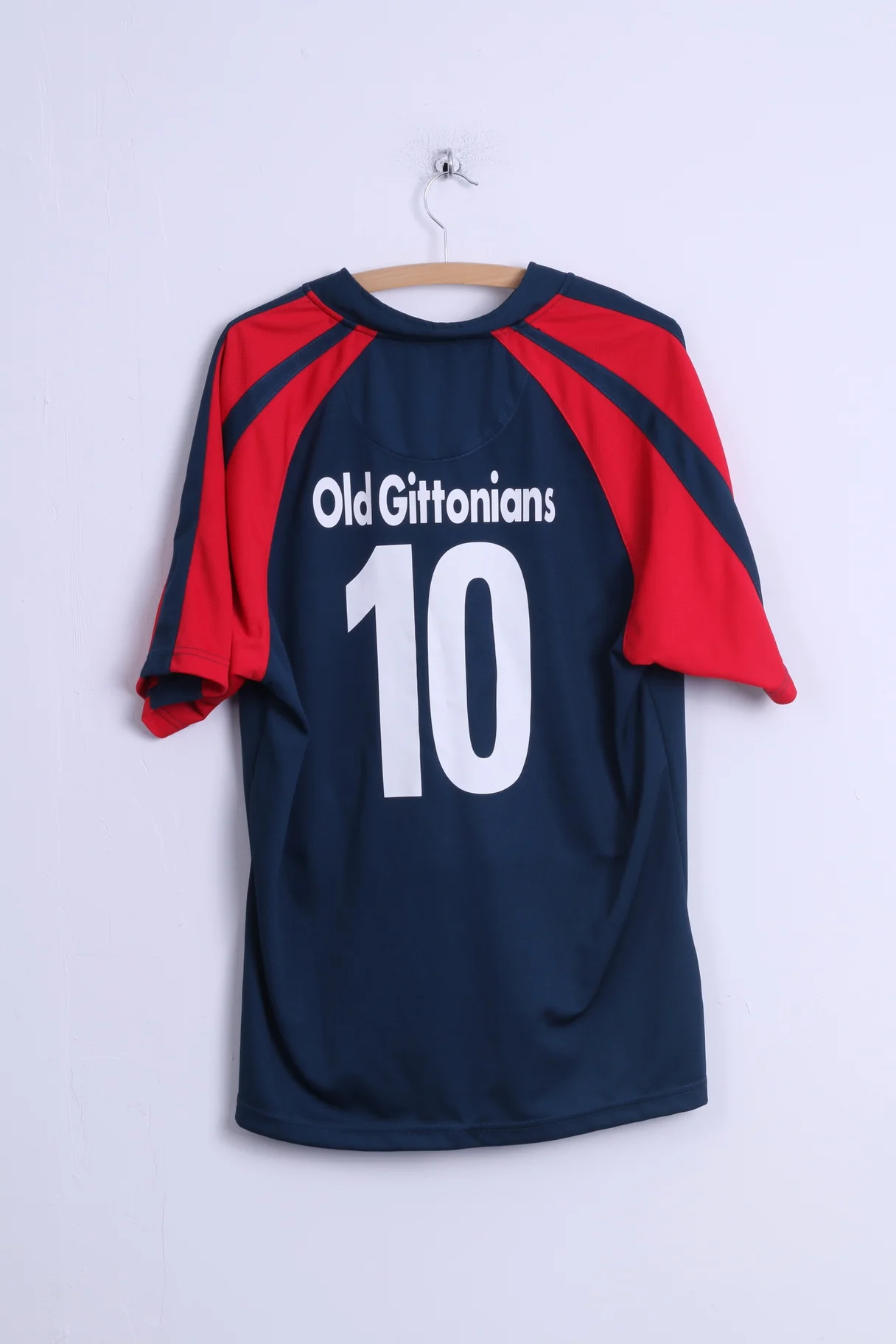 KOOGA Mens L Shirt Navy Red Rugby Button Neck # 10 Old Gittonians Jersey Top - Image 6