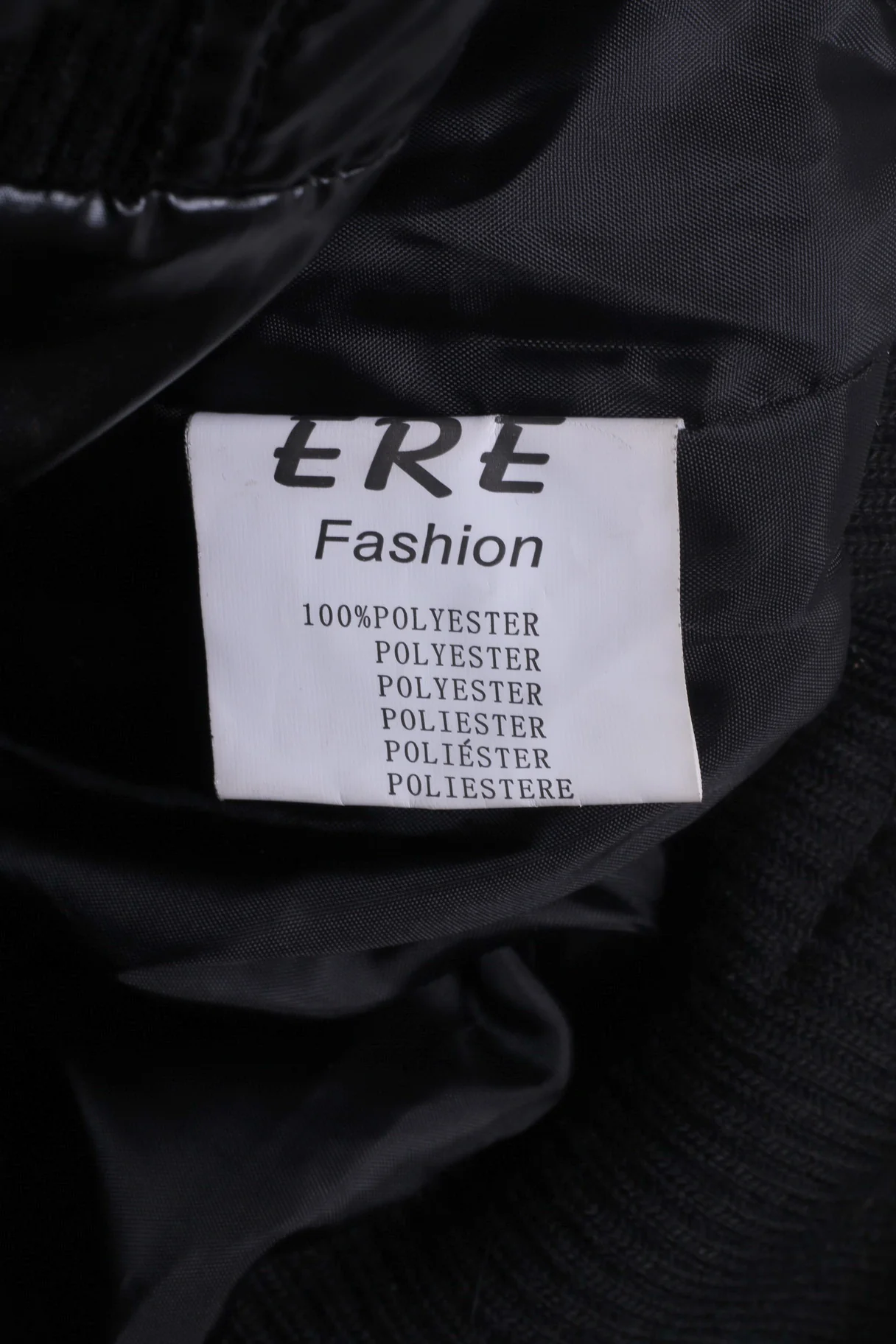 Ere Fashion Womens M Jacket Shiny Black Padded Hood Fur Biker Top - Image 4