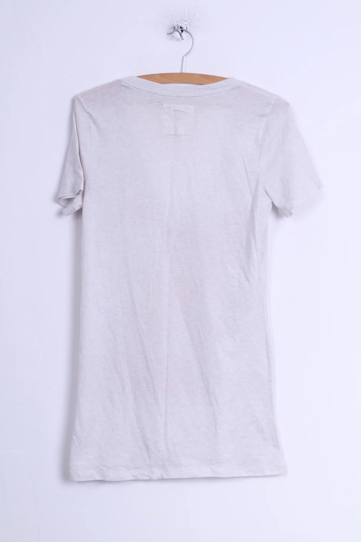 Hollister Womens M Shirt Beige Cotton V Neck Graphic Summer Sun Top - Image 5