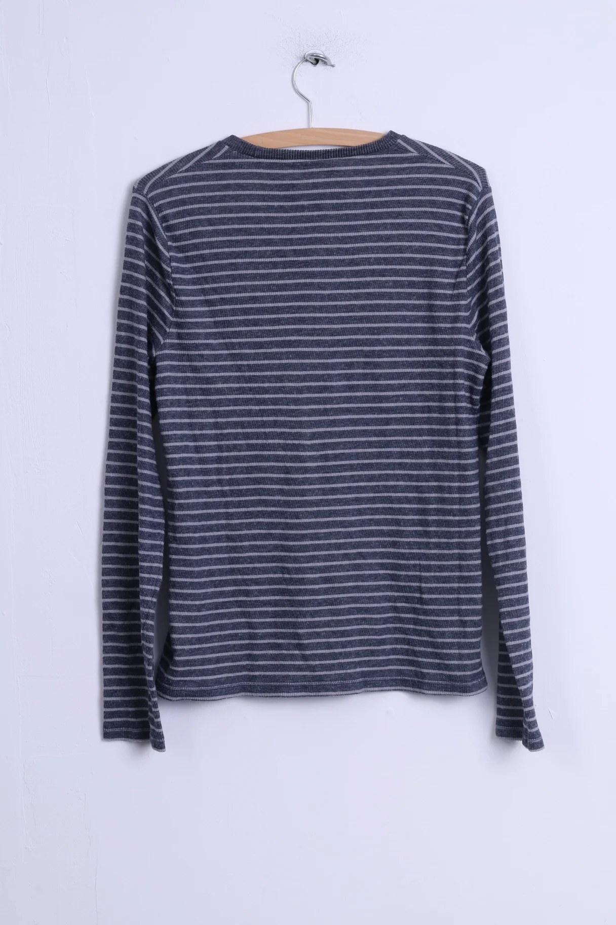 Hollister California Womens M Shirt Grey Striped Cotton Long Sleeve Stretch Top - Image 6