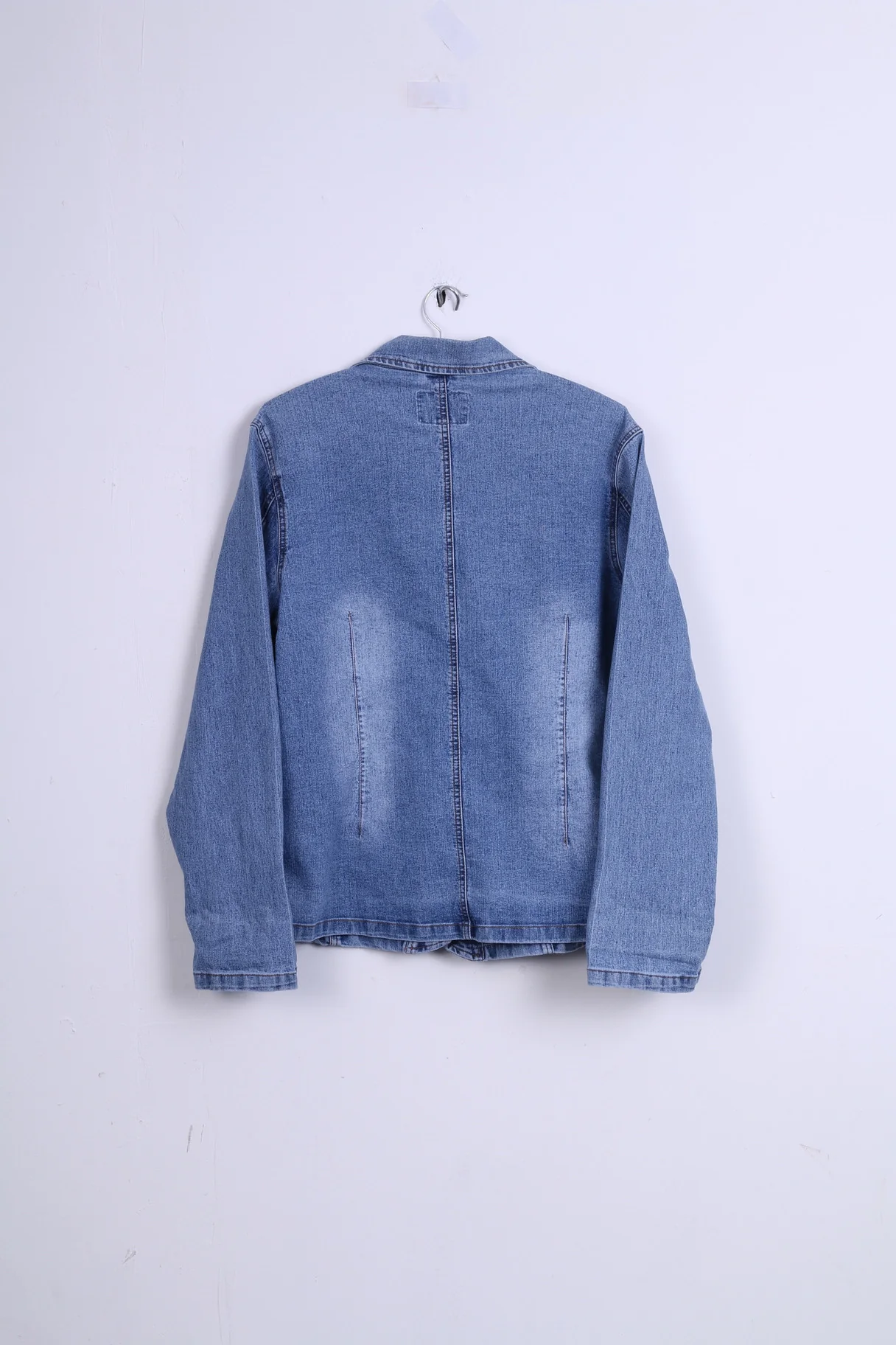 Jeans High Fashion Womens XL Jacket Blue Denim Single Breasted Strech Blazer - Image 5