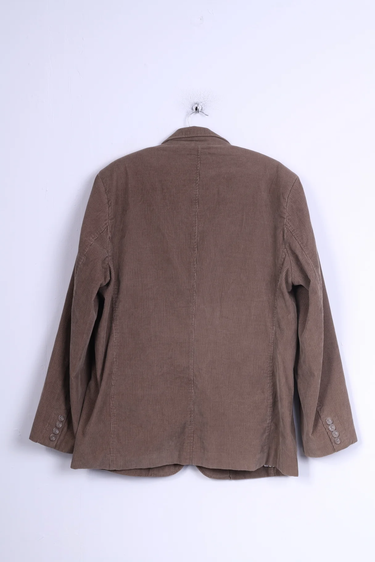 Le Shark Mens XL Jacket Brown Corduroy Cotton Shoulder Pads Single Breasted - Image 6