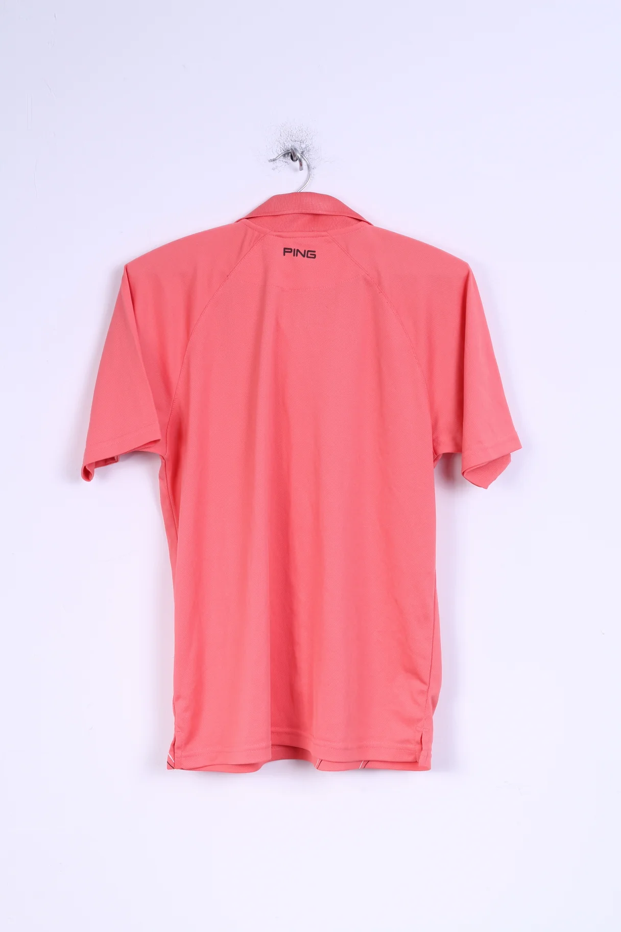 PING Boys XLJ 14 Age Polo Shirt Golf Shirt Detailed Buttons Peach - Image 6