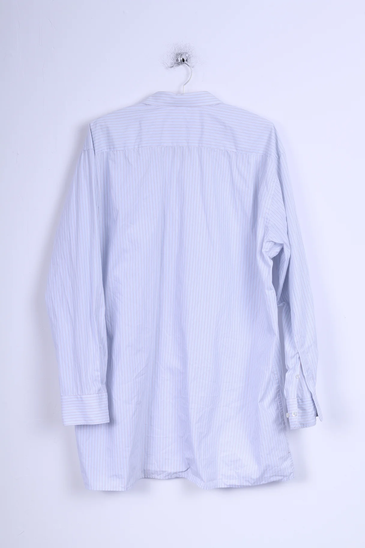 Seidensticker Mens 46 16 XXL Casual Shirt Blue Striped Cotton Long Sleeve - Image 6