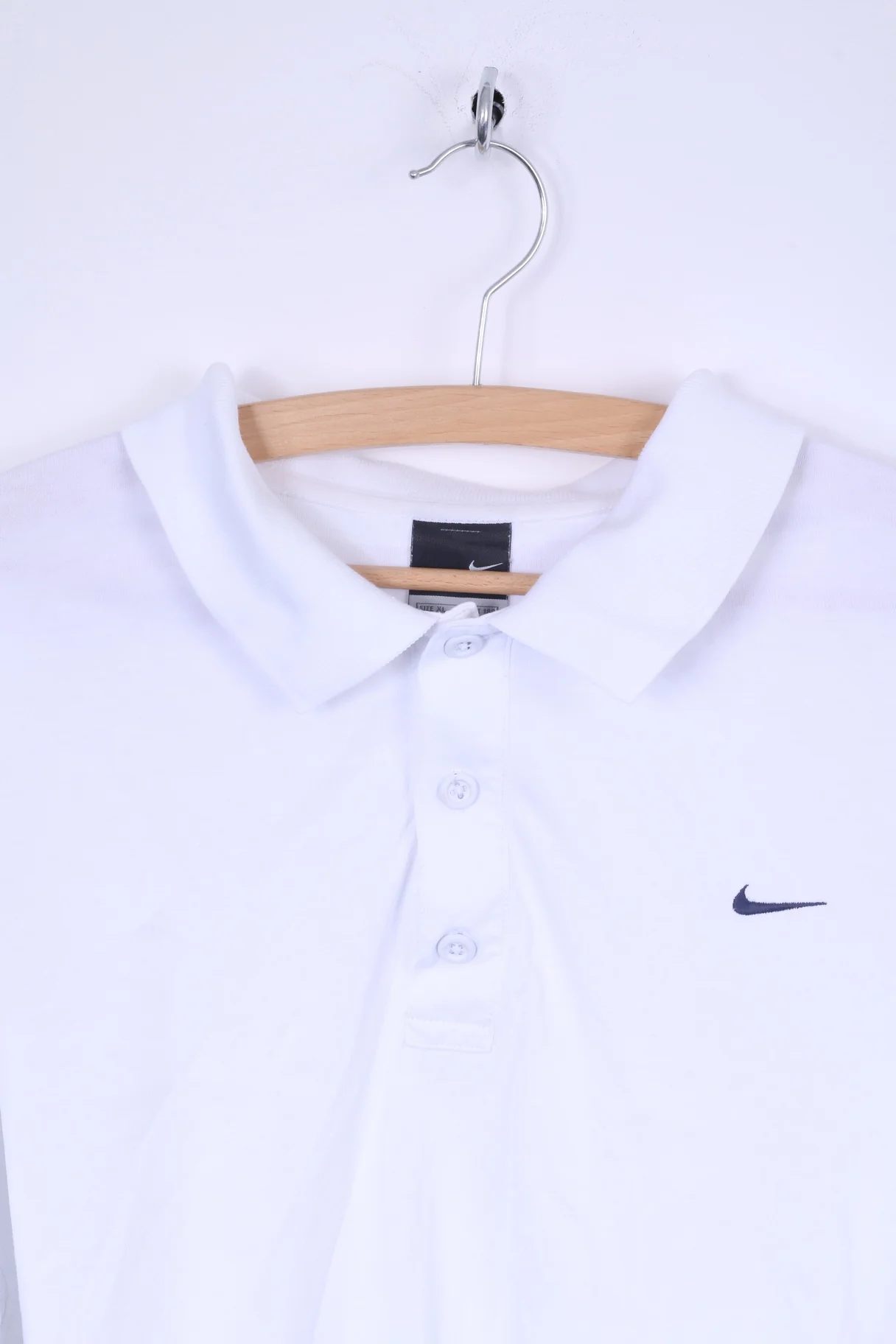 Nike Mens XL 188 Polo Shirt White Cotton Dri-Fit Sport Training - Image 2