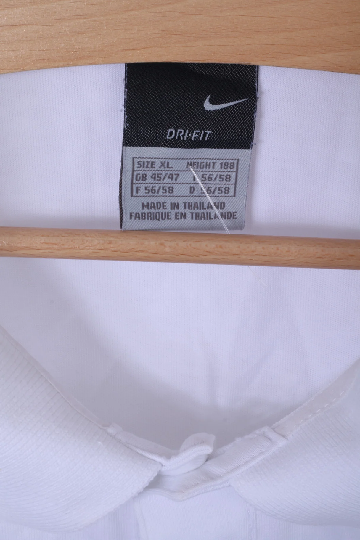 Nike Mens XL 188 Polo Shirt White Cotton Dri-Fit Sport Training - Image 4