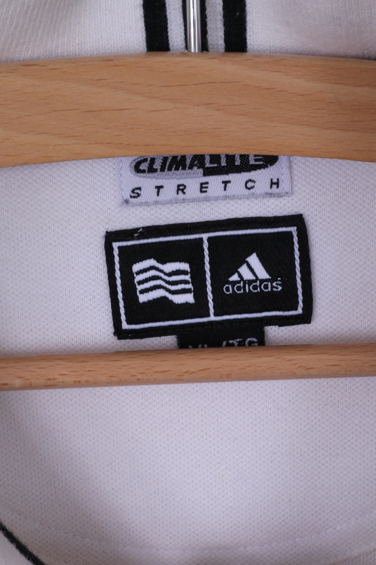 Adidas Mens XL Polo Shirt White Climalite Stretch Cotton Hole in 1 gang - Image 4