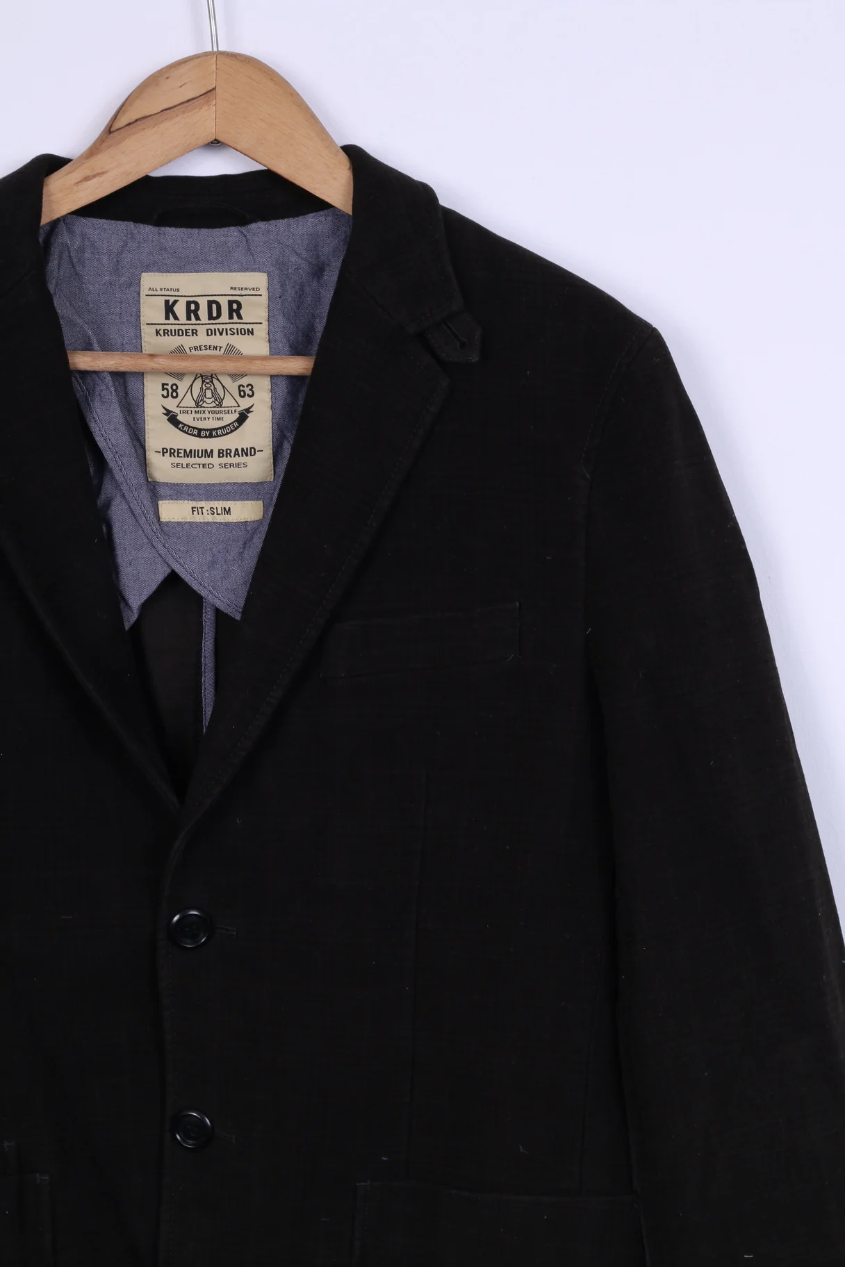 Kruder Division Mens S Jacket Fruder KRDR Fit SLim Brown Cotton Blazer - Image 2