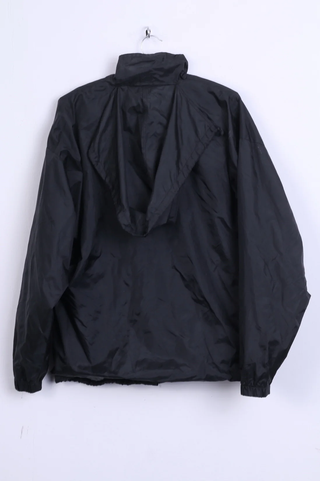 Volblanc Mens L Jacket Black Hooded Top Stand Up Collar Clasp - Image 5