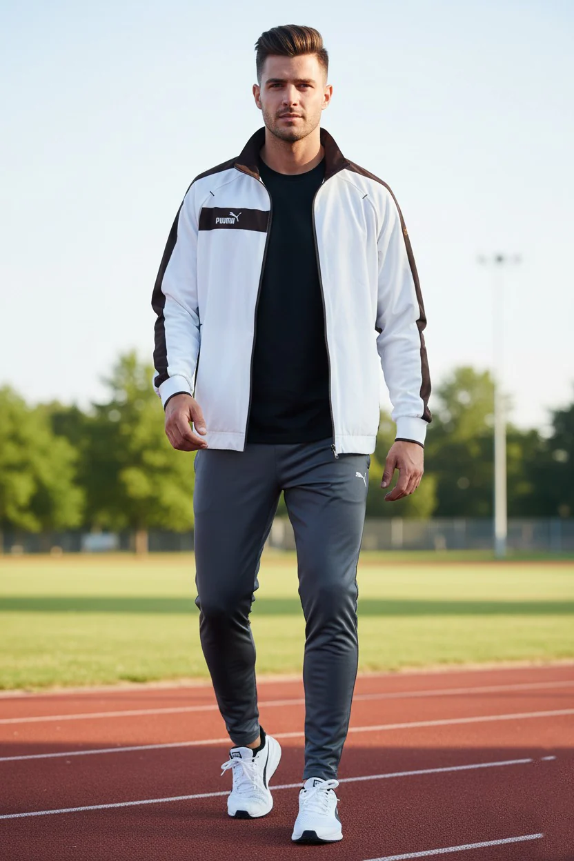 Puma Men M Track Top Jacket Vintage White King Zip Up Top Sportswear Top
