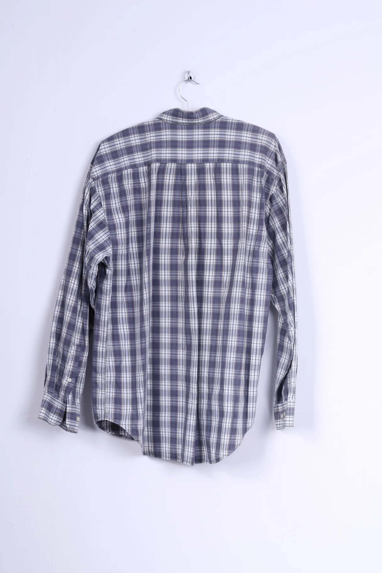 GAP Mens L Casual Shirt Cotton Green Checkered Long Sleeve Button Down Collar - Image 5