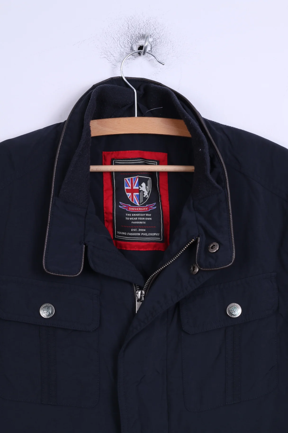 Finshley & Harding Mens 52 M Jacket Navy Nylon Waterproof Casual Top - Image 3