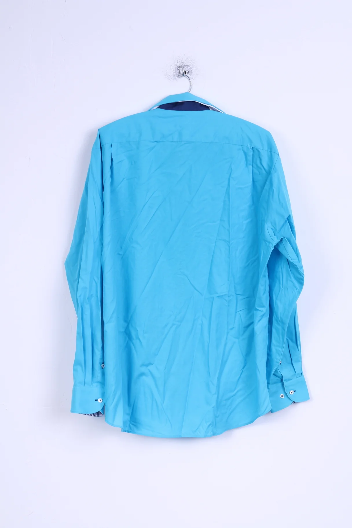 Bruno Banani Mens 43/44 L/XL Casual Shirt Blue Cotton Long Sleeve - Image 7