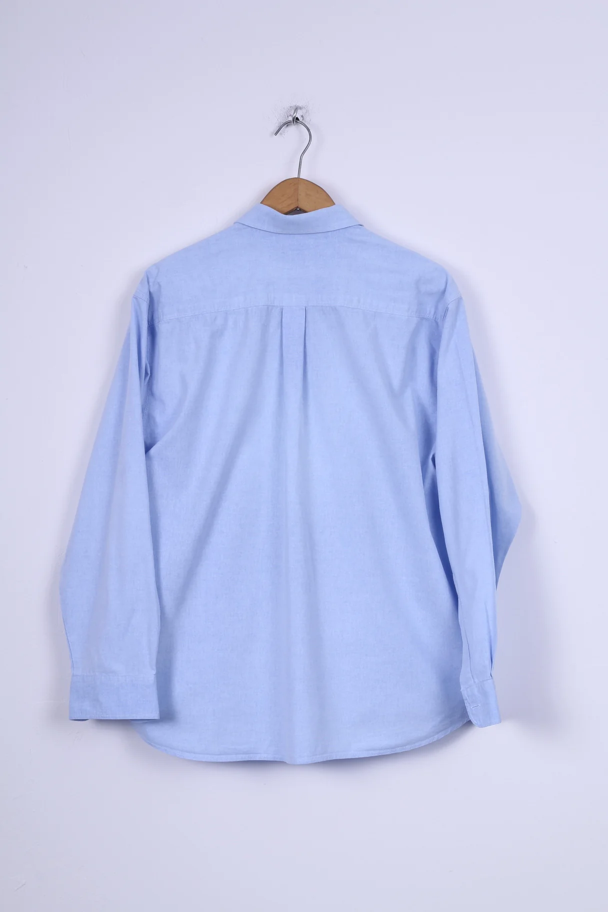 Jean Juubat Mens 42 M Casual Shirt Cotton Blue Long Sleeve Two Pockets - Image 6