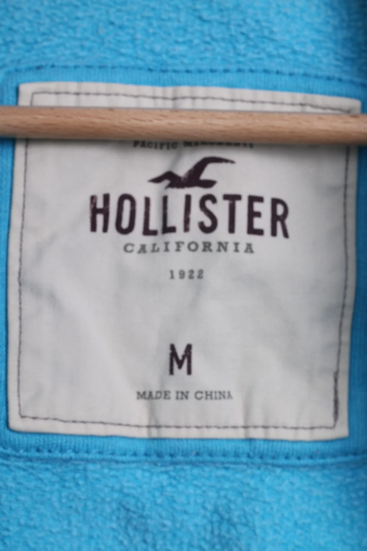 Hollister Womens M Sweatshirt Turquoise Cotton Hooded Zip Up California Hoodie - Image 4