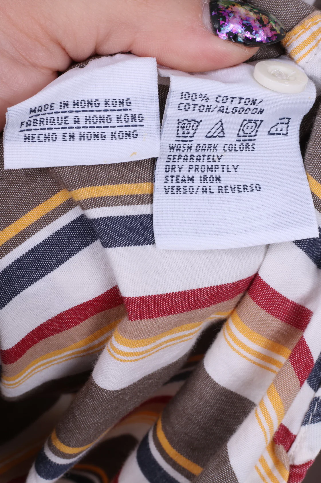 Tommy Hilfiger Denim Boys M Casual Shirt Yellow Cotton Striped Long Sleeve - Image 5